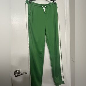 Stylish Green Joggers Set with White Accents